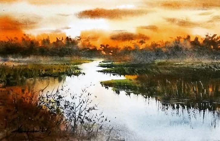 Sunset over the Delta